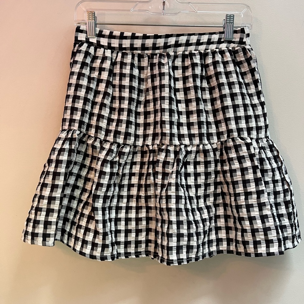 TOPSHOP Women’s Black and White Gingham Checked Mini Skirt - Size 4 - Picture 9 of 9